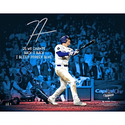 One of One: Freddie Freeman Los Angeles Dodgers Autographed 2025 MLB World Series Champions Spotlight Photo with Multiple Inscriptions