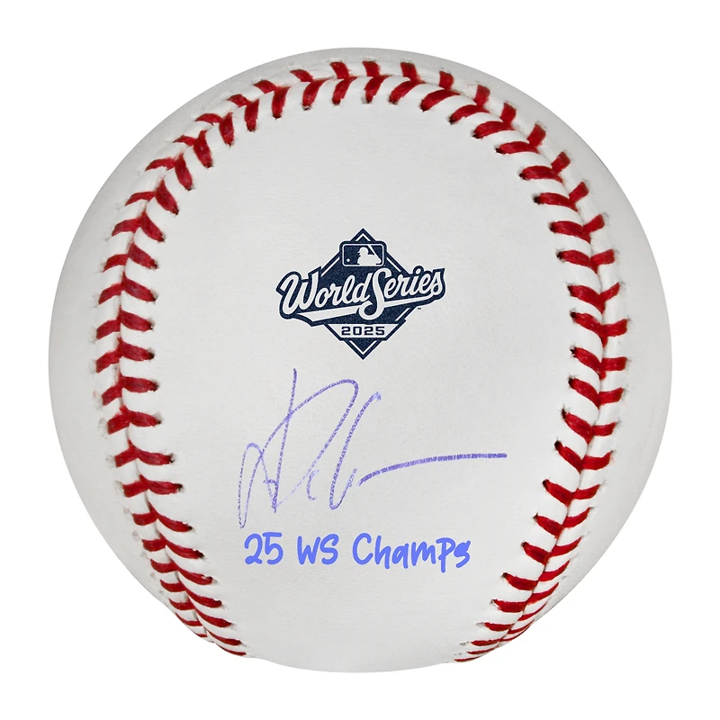 Yoshinobu Yamamoto Los Angeles Dodgers Autographed  2025 World Series Logo Baseball with "25 WS Champs" Inscription