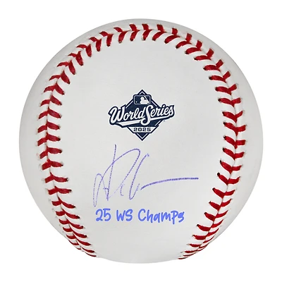 Yoshinobu Yamamoto Los Angeles Dodgers Autographed  2025 World Series Logo Baseball with "25 WS Champs" Inscription
