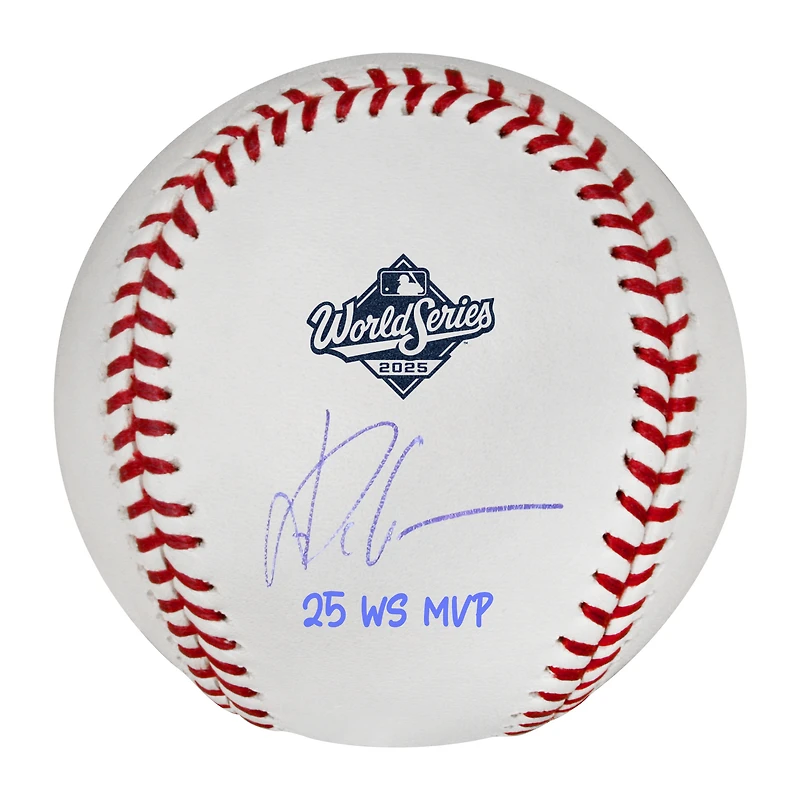Yoshinobu Yamamoto Los Angeles Dodgers Autographed  2025 World Series Logo Baseball with "25 WS MVP" Inscription