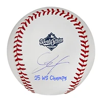Roki Sasaki Los Angeles Dodgers Autographed  2025 World Series Logo Baseball with "25 WS Champs" Inscription