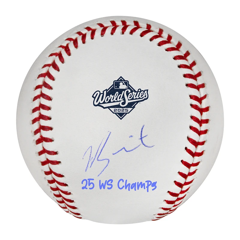 Will Smith Los Angeles Dodgers Autographed  2025 World Series Logo Baseball with "25 WS Champs" Inscription