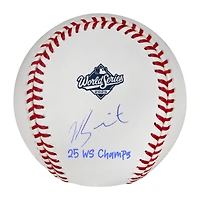 Will Smith Los Angeles Dodgers Autographed  2025 World Series Logo Baseball with "25 WS Champs" Inscription