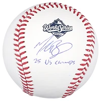 Mookie Betts Los Angeles Dodgers Autographed  2025 World Series Logo Baseball with "25 WS Champs" Inscription