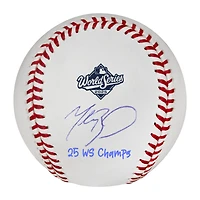 Mookie Betts Los Angeles Dodgers Autographed  2025 World Series Logo Baseball with "25 WS Champs" Inscription