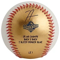 One of One: Freddie Freeman Los Angeles Dodgers Autographed Rawlings 2025 MLB World Series Champions Baseball with Multiple Inscriptions