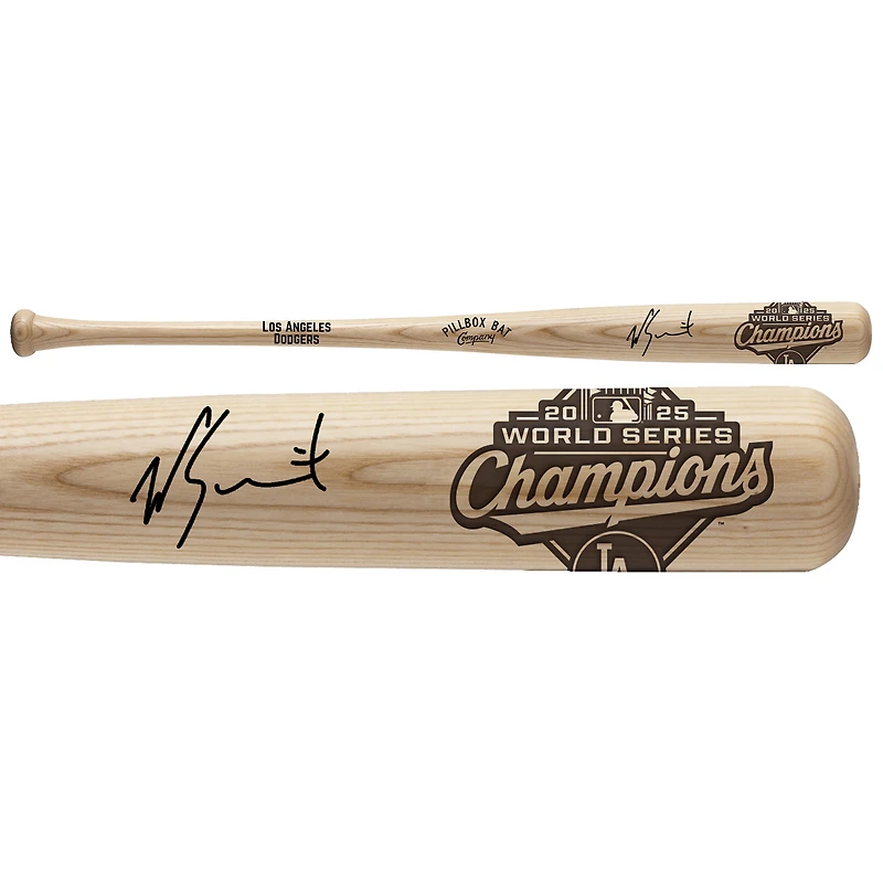 Will Smith Los Angeles Dodgers Autographed 2025 World Series Champions Pillbox Bat Company Bat