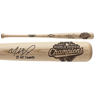 Mookie Betts Los Angeles Dodgers Autographed 2025 World Series Champions Pillbox Bat Company Bat with "25 WS Champs" Inscription