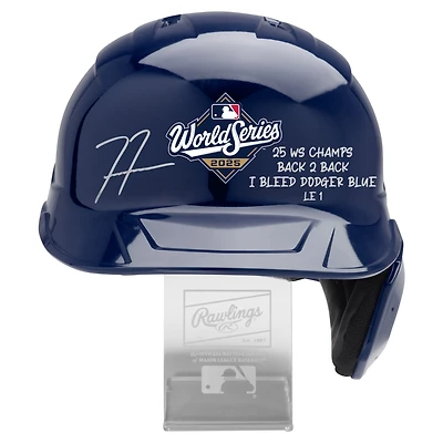 One of One: Freddie Freeman Los Angeles Dodgers Autographed Rawlings 2025 World Series Champions Batting Helmet with Inscriptions