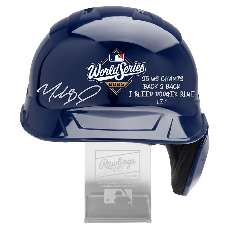 One of One: Mookie Betts Los Angeles Dodgers Autographed Rawlings 2025 World Series Champions Batting Helmet with Inscriptions