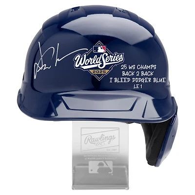 One of One: Yoshinobu Yamamoto Los Angeles Dodgers Autographed Rawlings 2025 World Series Champions Batting Helmet with Inscriptions