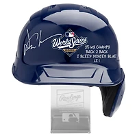 One of One: Yoshinobu Yamamoto Los Angeles Dodgers Autographed Rawlings 2025 World Series Champions Batting Helmet with Inscriptions