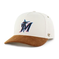 Men's Carhartt x '47 Natural/Suede Miami Marlins Undyed Relaxed Hitch Adjustable Hat
