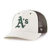 Men's Carhartt x '47 Natural/Brown Athletics Undyed Trucker Adjustable Hat