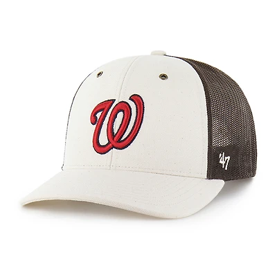 Men's Carhartt x '47 Natural/Brown Washington Nationals Undyed Trucker Adjustable Hat