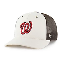 Men's Carhartt x '47 Natural/Brown Washington Nationals Undyed Trucker Adjustable Hat