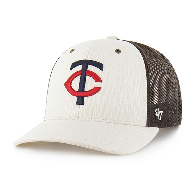Men's Carhartt x '47 Natural/Brown Minnesota Twins Undyed Trucker Adjustable Hat