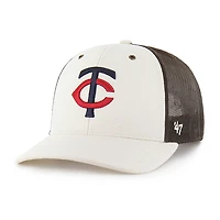 Men's Carhartt x '47 Natural/Brown Minnesota Twins Undyed Trucker Adjustable Hat