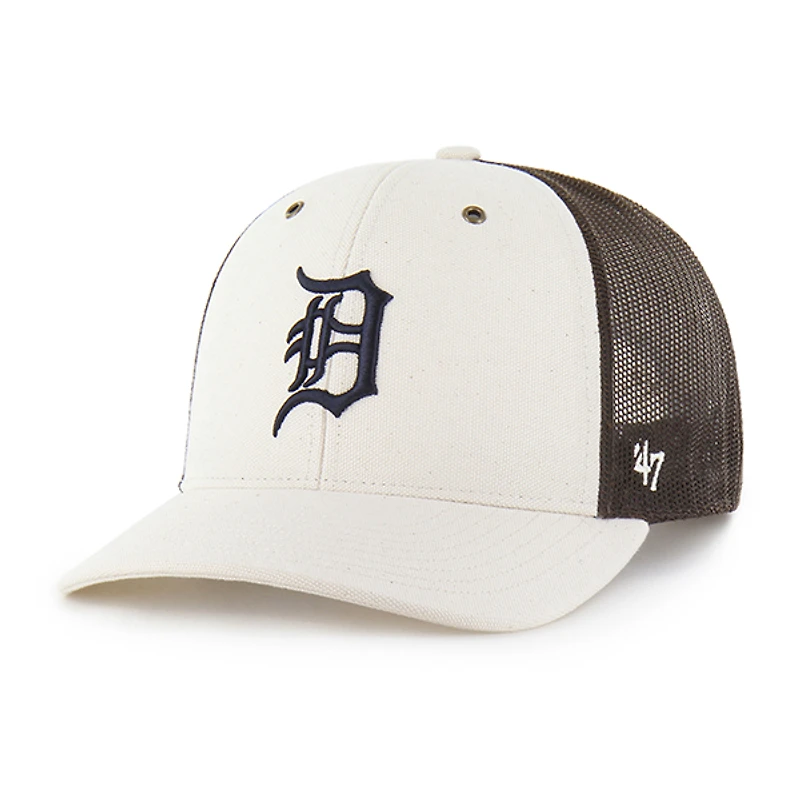 Men's Carhartt x '47 Natural/Brown Detroit Tigers Undyed Trucker Adjustable Hat