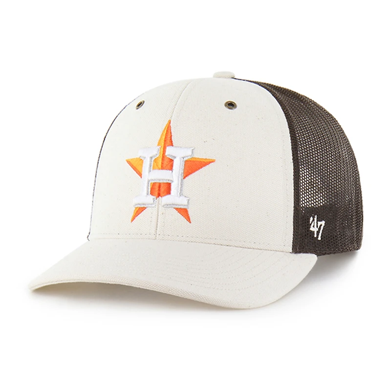 Men's Carhartt x '47 Natural/Brown Houston Astros Undyed Trucker Adjustable Hat