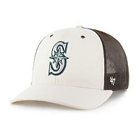 Men's Carhartt x '47 Natural/Brown Seattle Mariners Undyed Trucker Adjustable Hat