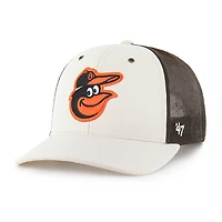 Men's Carhartt x '47 Natural/Brown Baltimore Orioles Undyed Trucker Adjustable Hat