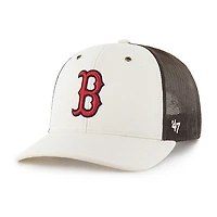 Men's Carhartt x '47 Natural/Brown Boston Red Sox Undyed Trucker Adjustable Hat