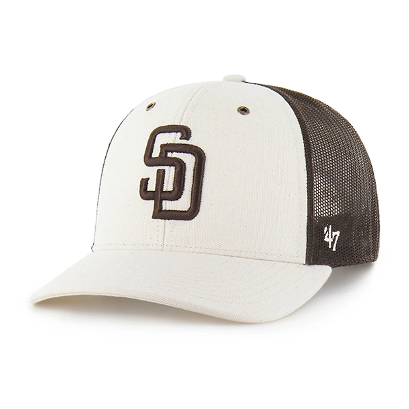 Men's Carhartt x '47 Natural/Brown San Diego Padres Undyed Trucker Adjustable Hat