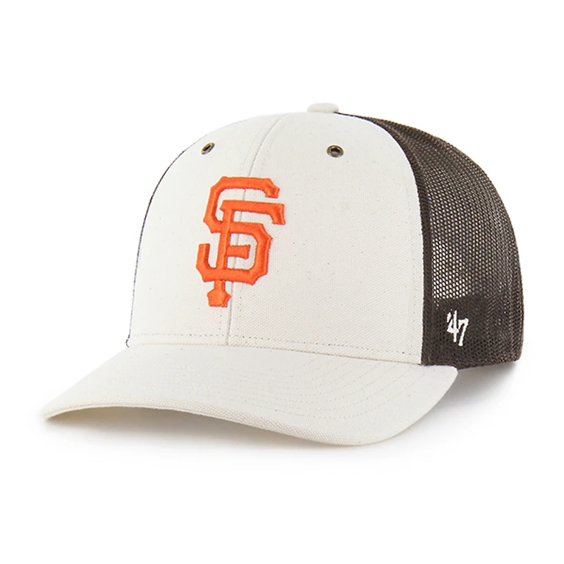 Men's Carhartt x '47 Natural/Brown San Francisco Giants Undyed Trucker Adjustable Hat