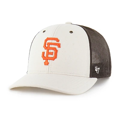 Men's Carhartt x '47 Natural/Brown San Francisco Giants Undyed Trucker Adjustable Hat