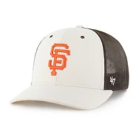 Men's Carhartt x '47 Natural/Brown San Francisco Giants Undyed Trucker Adjustable Hat