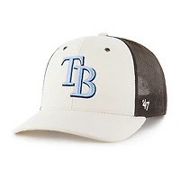 Men's Carhartt x '47 Natural/Brown Tampa Bay Rays Undyed Trucker Adjustable Hat