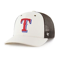 Men's Carhartt x '47 Natural/Brown Texas Rangers Undyed Trucker Adjustable Hat