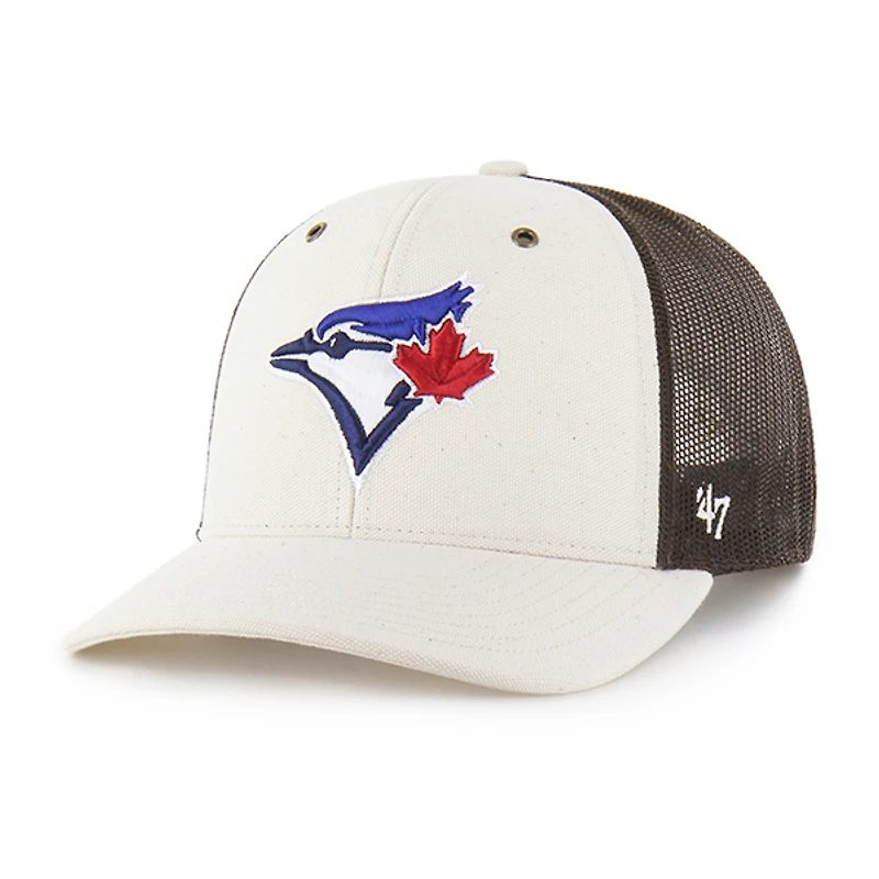 Men's Carhartt x '47 Natural/Brown Toronto Blue Jays Undyed Trucker Adjustable Hat
