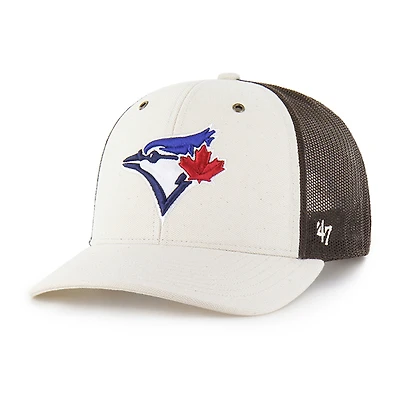 Men's Carhartt x '47 Natural/Brown Toronto Blue Jays Undyed Trucker Adjustable Hat
