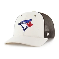 Men's Carhartt x '47 Natural/Brown Toronto Blue Jays Undyed Trucker Adjustable Hat