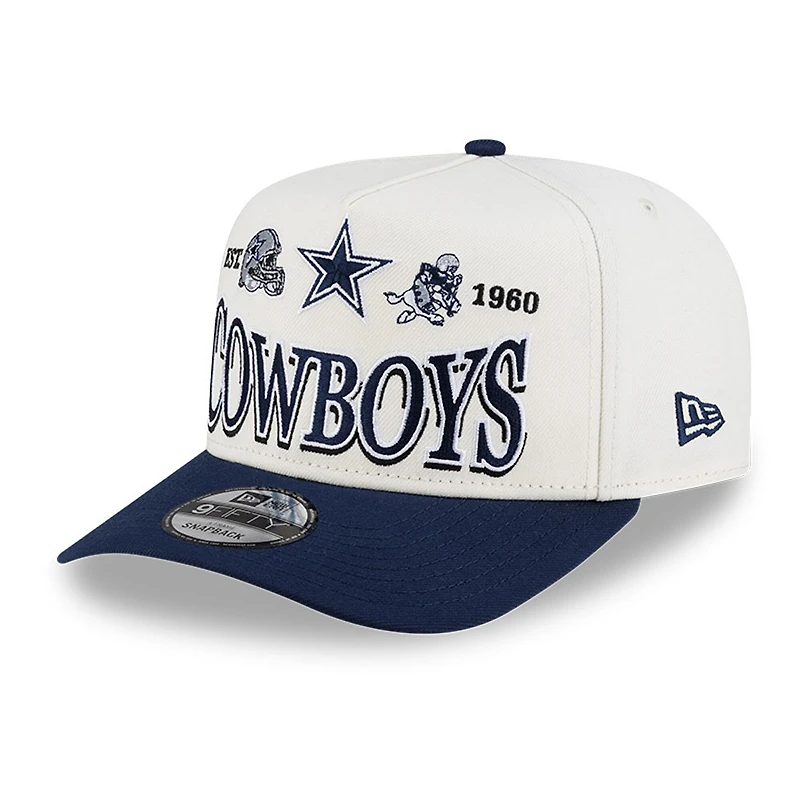 Men's New Era  Cream/Navy Dallas Cowboys A-Frame 9FIFTY Snapback Hat