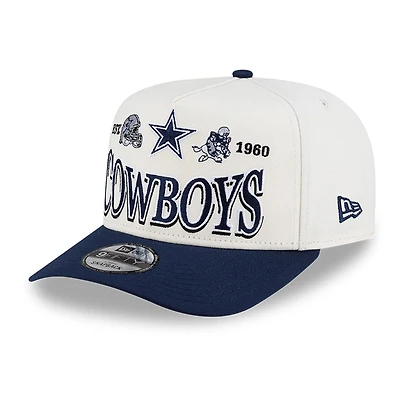 Men's New Era  Cream/Navy Dallas Cowboys A-Frame 9FIFTY Snapback Hat