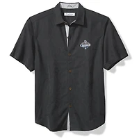 Men's Tommy Bahama  Black Los Angeles Dodgers 2025 World Series Champions Coconut Point Palm Camp Button-Up Shirt