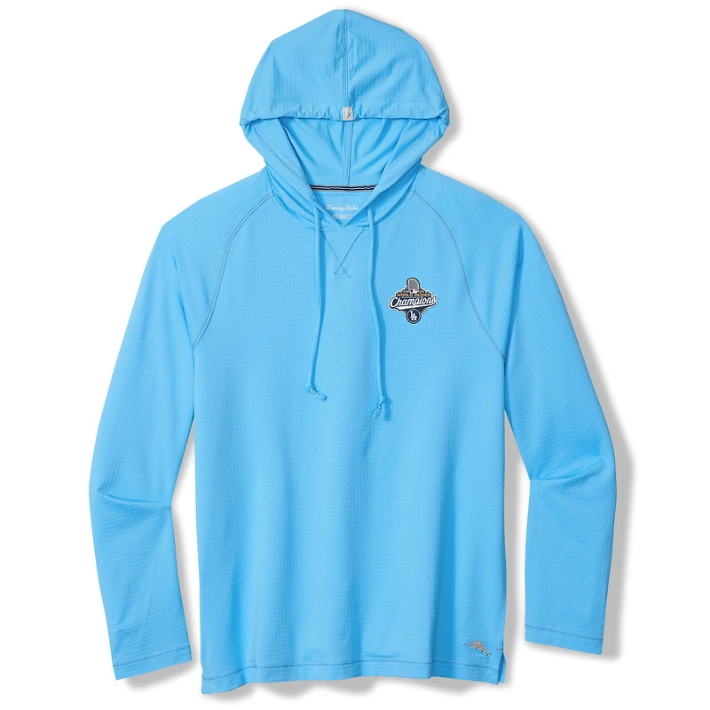 Men's Tommy Bahama  Light Blue Los Angeles Dodgers 2025 World Series Champions Sunset Rally IslandZone Hoodie