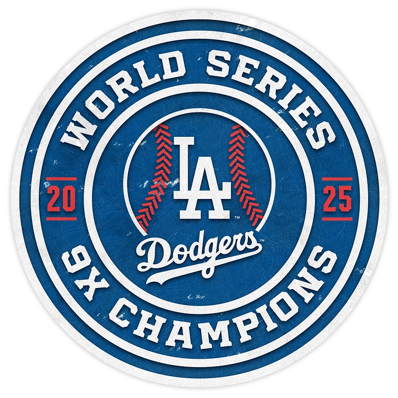 Los Angeles Dodgers Nine-Time World Series Champions 14" Circular Sign