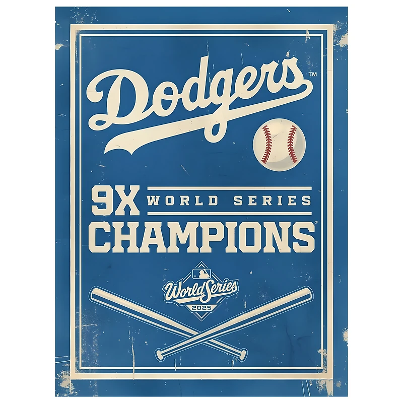 Los Angeles Dodgers Nine-Time World Series Champions 12" x 16" Newspaper Framed Print