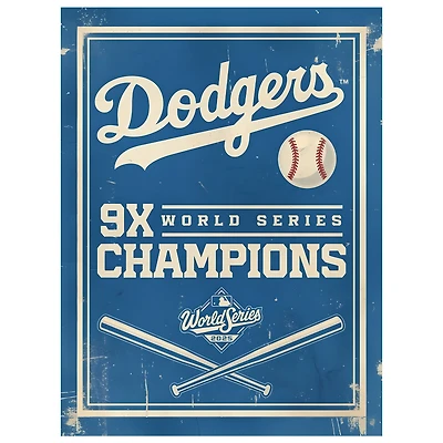 Los Angeles Dodgers Nine-Time World Series Champions 12" x 16" Newspaper Framed Print