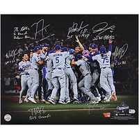 Los Angeles Dodgers 2025 World Series Champions Autographed 16" x 20" Celebration Photograph with 8 Signatures & Multiple Inscriptions - Limited Edition of 25