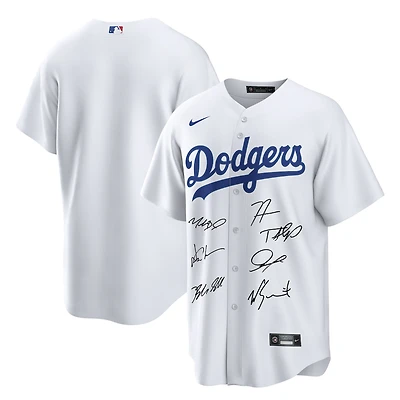 Los Angeles Dodgers Autographed 2025 World Series Champions White Nike Replica Jersey with 7 Signatures - Limited Edition of 50