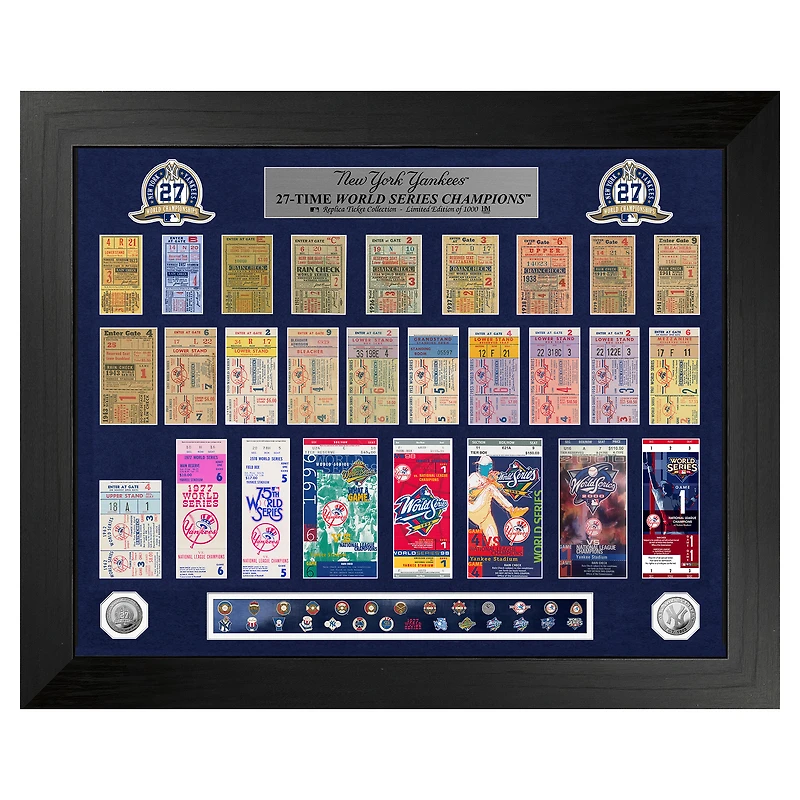 Highland Mint New York Yankees World Series Deluxe Silver Coin and Ticket Collection