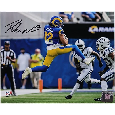 Puka Nacua Los Angeles Rams Autographed 8" x 10" Leaping Catch Photograph