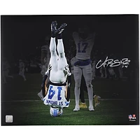 Amon-Ra St. Brown Detroit Lions Autographed 16" x 20" Head Stand Celebration Spotlight Photograph