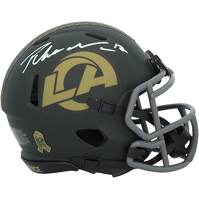 Puka Nacua Los Angeles Rams Autographed Riddell 2025 Salute To Service Speed Mini Helmet