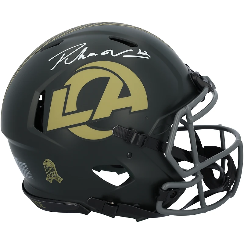 Puka Nacua Los Angeles Rams Autographed Riddell 2025 Salute To Service Speed Authentic Helmet